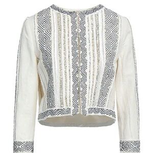 Twin-Set Cream and Black Embroidered Blazer